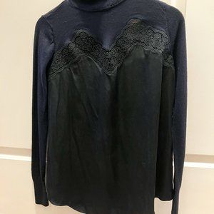 Sandro Paris long sleeve silk knit sweater Size Small